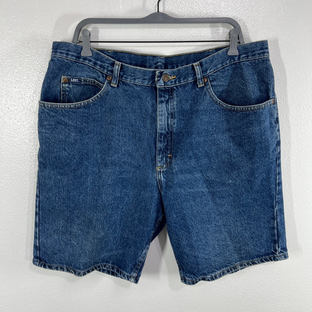 Lee Men's Denim Jean Shorts Size 40 Blue High Rise Relaxed Fit 100% Cotton USA